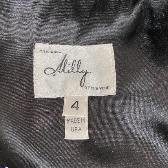 Milly Blue & Black Sleeveless Peplum Sheath Dress - Picture 7 of 8